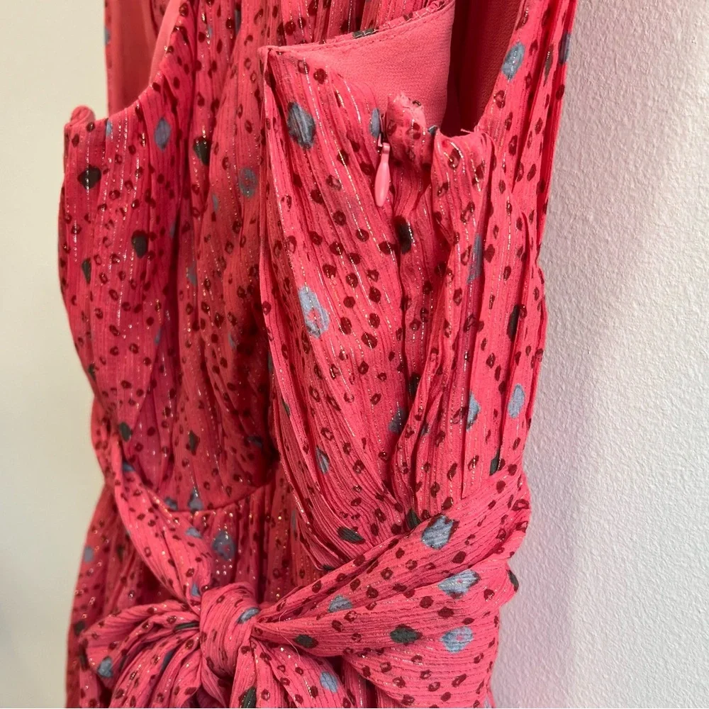 Ulla Johnson Arisa Mini Dress in Hibiscus, Silk Chiffon, Crossover neckline 10 - Picture 8 of 16